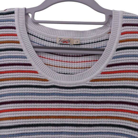 Faherty Sierra Rainbow Sweater Sz L Multicolor Striped Cotton Cashmere Blend - Picture 2 of 12